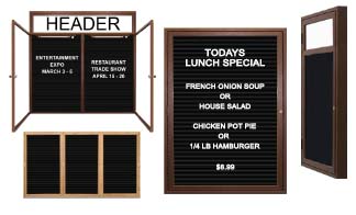 Indoor Enclosed Wooden Letter Boards | Single & Multiple Doors