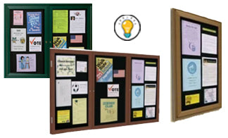 Indoor Wall Message Bulletin Board Enclosures