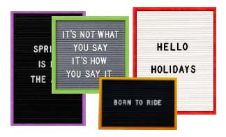 Open Face COLORFUL Metal Framed Felt Letterboards