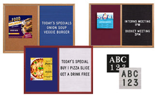 Open Face Combo Boards | Cork Boards & Letter Boards (WOOD FRAMED)