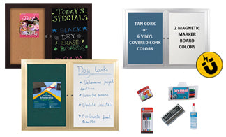 Outdoor Enclosed Combo Boards | Cork Bulletin Board & Marker Board