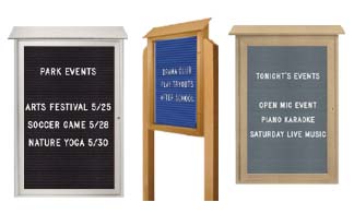 Letter Board Outdoor Message Centers (Single Door - Left Hinged)