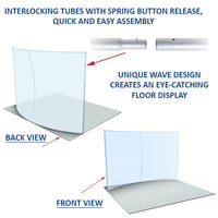 144" Wide Extra Large Curved Banner Stands (8' High x 42" Deep)