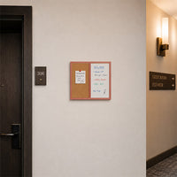 Value Line Combo Board 16x16 Wood Framed Cork Bulletin Marker Board (Open Face with Wood Trim)