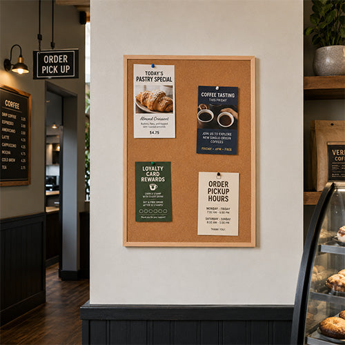 Value Line 18x24 Wood Framed Cork Bulletin Board | Open Face with Hardwood Trim
