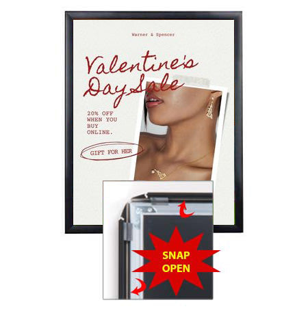 18 x 18 SwingSnaps Front Loading Poster Snap Frames (1 1/4" Mitered Corners)