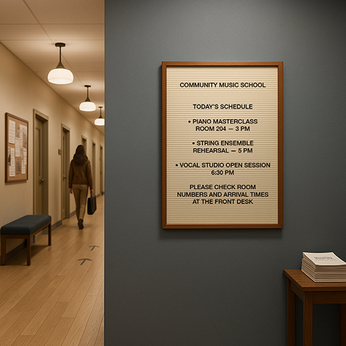 Open Face Vinyl Letter Board 20x30 Wood Frame