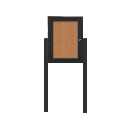 SwingCase 22x28 Outdoor Enclosed Bulletin Board Display Case + Two Posts | Single Door Metal Cabinet