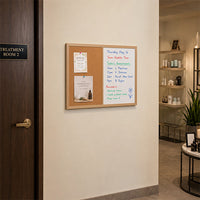 Value Line Combo Board 24x18 Wood Framed Cork Bulletin Marker Board (Open Face with Wood Trim)
