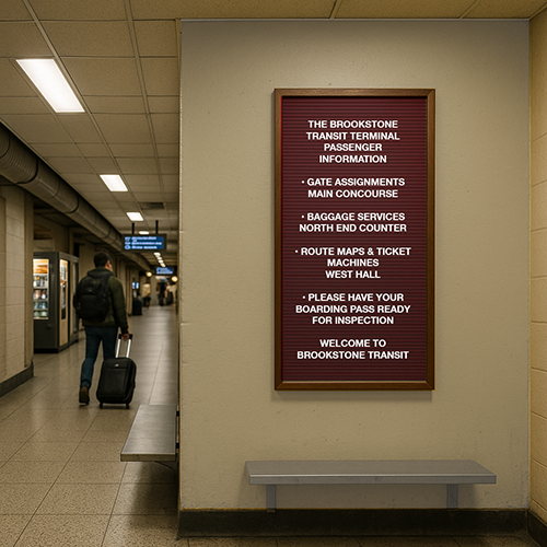 Open Face Vinyl Letter Board 24x60 Wood Frame