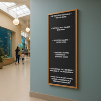 Extra Large Vinyl Letter Board 24x72 Wood Framed in 3 Finishes: Walnut, Cherry, Light Oak