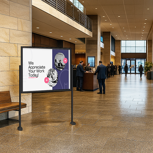 Large Format Portable Poster Stand Display for 36x60 Poster Signs | Setup in Portrait or Landscape