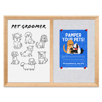 Combo Board 96x48 Decorative Wood Framed Cork Bulletin Marker Board (Open Face with Decorative Wood Trim)