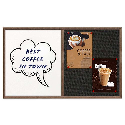 Combo Board 22x14 Decorative Wood Framed Cork Bulletin Marker Board (Open Face with Decorative Wood Trim)
