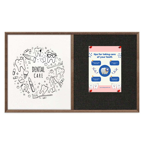 Combo Board 30x30 Decorative Wood Framed Cork Bulletin Marker Board (Open Face with Decorative Wood Trim)
