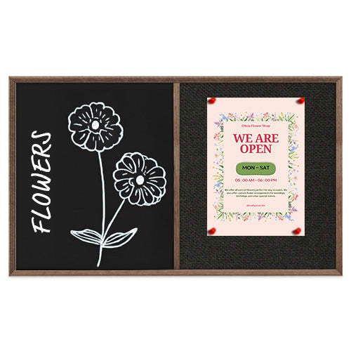 Combo Board 24x48 Decorative Wood Framed Cork Bulletin Marker Board (Open Face with Decorative Wood Trim)