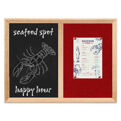 Combo Board 36x72 Decorative Wood Framed Cork Bulletin Board and Marker Board