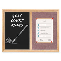 Combo Board 84x12 Decorative Wood Framed Cork Bulletin Marker Board (Open Face with Decorative Wood Trim)
