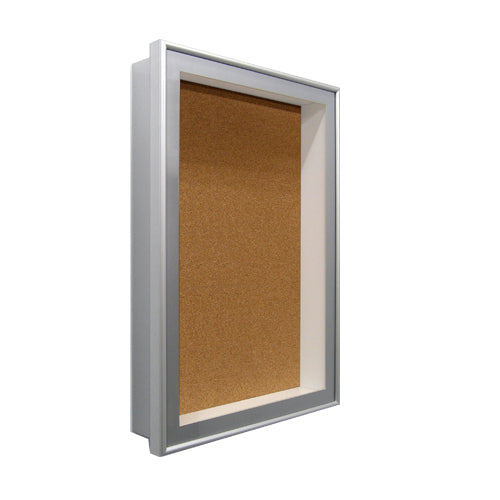 30 x 40 SwingFrame Designer Metal Framed Shadow Box Display Case with Cork Board + 3-inch Deep Usable Interior Cabinet