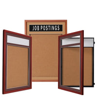 36 x 36 Wood Framed Designer Bulletin Board SwingFrame with Header