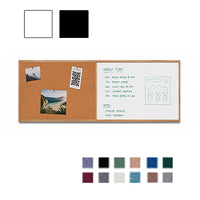 Value Line Combo Board 36x12 Wood Framed Cork Bulletin Marker Board (Open Face with Wood Trim)