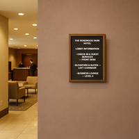 Open Face Vinyl Letter Board 8.5x11 Wood Frame