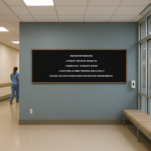 Open Face Vinyl Letter Board 84x24 Wood Frame