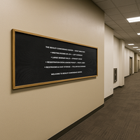 Open Face Vinyl Letter Board 96x36 Wood Frame