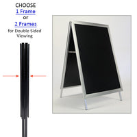 YOU CHOOSE! 1 BOLD 2.5 WIDE A-FRAME 16x24 for SINGLED SIDED VIEWING or 2 FRAMES 24x16 for DOUBLE SIDED VIEWING