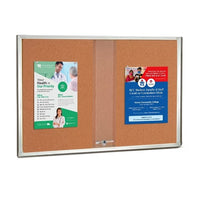 48 x 36 Indoor Enclosed Bulletin Cork Boards with Sliding Glass Doors