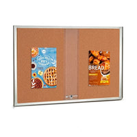 60 x 36 Indoor Enclosed Bulletin Cork Boards with Sliding Glass Doors