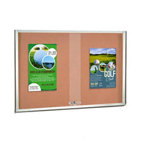 96 x 24 Indoor Enclosed Bulletin Cork Boards with Sliding Glass Doors