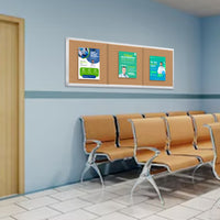 96 x 30 Indoor Enclosed Bulletin Boards with 3 Sliding Glass Doors