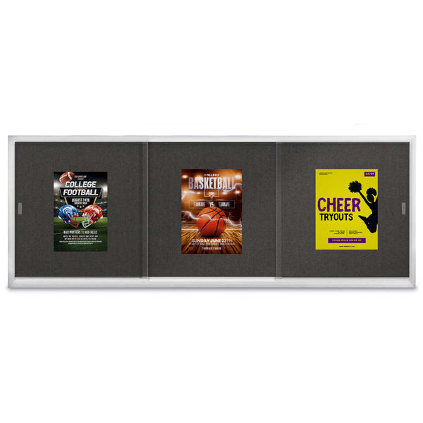 96 x 48 Indoor Enclosed Bulletin Cork Boards with Sliding Glass Doors