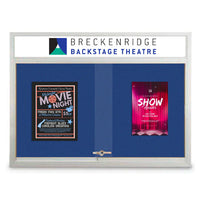 Indoor Bulletin Cork Boards 96" x 36" with Personalized Message Header (3 Sliding Glass Doors)