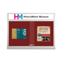 Indoor Bulletin Cork Boards 96" x 48" with Personalized Message Header (3 Sliding Glass Doors)