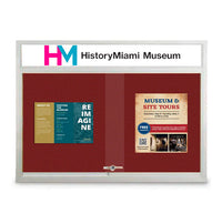 Indoor Bulletin Cork Boards 96" x 48" with Personalized Message Header (3 Sliding Glass Doors)