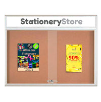 Indoor Bulletin Cork Boards 40x40 with Personalized Header (RADIUS EDGE) (Sliding Glass Doors)