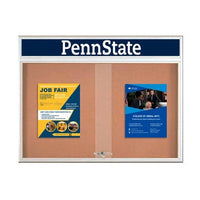 Indoor Bulletin Cork Boards 48x36 with Personalized Header (RADIUS EDGE) (Sliding Glass Doors)