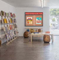 Indoor Bulletin Cork Boards 72x24 with Personalized Header (RADIUS EDGE) (Sliding Glass Doors)