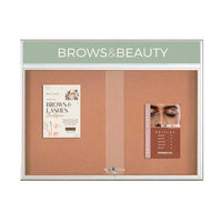 Indoor Bulletin Cork Boards 72x48 with Personalized Header (RADIUS EDGE) (Sliding Glass Doors)