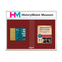 Indoor Bulletin Cork Boards 84x36 with Personalized Header (RADIUS EDGE) (Sliding Glass Doors)