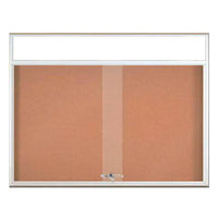 Indoor Bulletin Boards with Personalized Header & Lights (RADIUS EDGE) (Sliding Glass Doors)