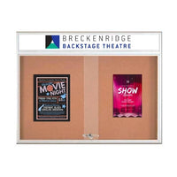 Indoor Bulletin Boards with Personalized Header & Lights (RADIUS EDGE) (Sliding Glass Doors)