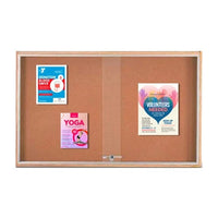 Sliding Glass Doors Indoor 40x40 Enclosed Bulletin Boards (Wood Framed)