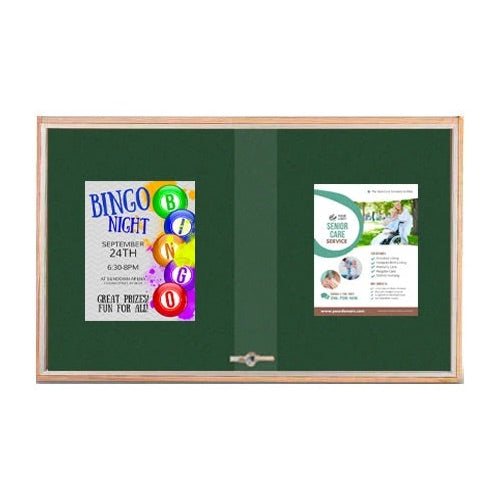 Sliding Glass Doors Indoor 48x36 Enclosed Bulletin Boards (Wood Framed)