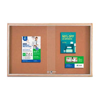 Sliding Glass Doors Indoor 50x40 Enclosed Bulletin Boards (Wood Framed)