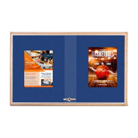 Sliding Glass Doors Indoor 60x24 Enclosed Bulletin Boards (Wood Framed)