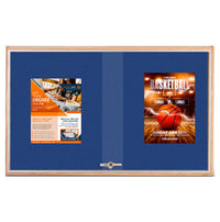 Sliding Glass Doors Indoor 60x24 Enclosed Bulletin Boards (Wood Framed)