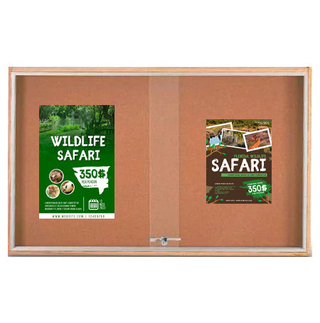 Sliding Glass Doors Indoor 60x48 Enclosed Bulletin Boards (Wood Framed)